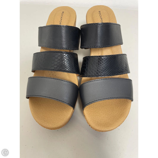 Sandals Heels Wedge By Rockport In Black, Size: 9
