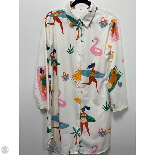 Tunic Long Sleeve By Clothes Mentor In Tropical Print, Size: S
