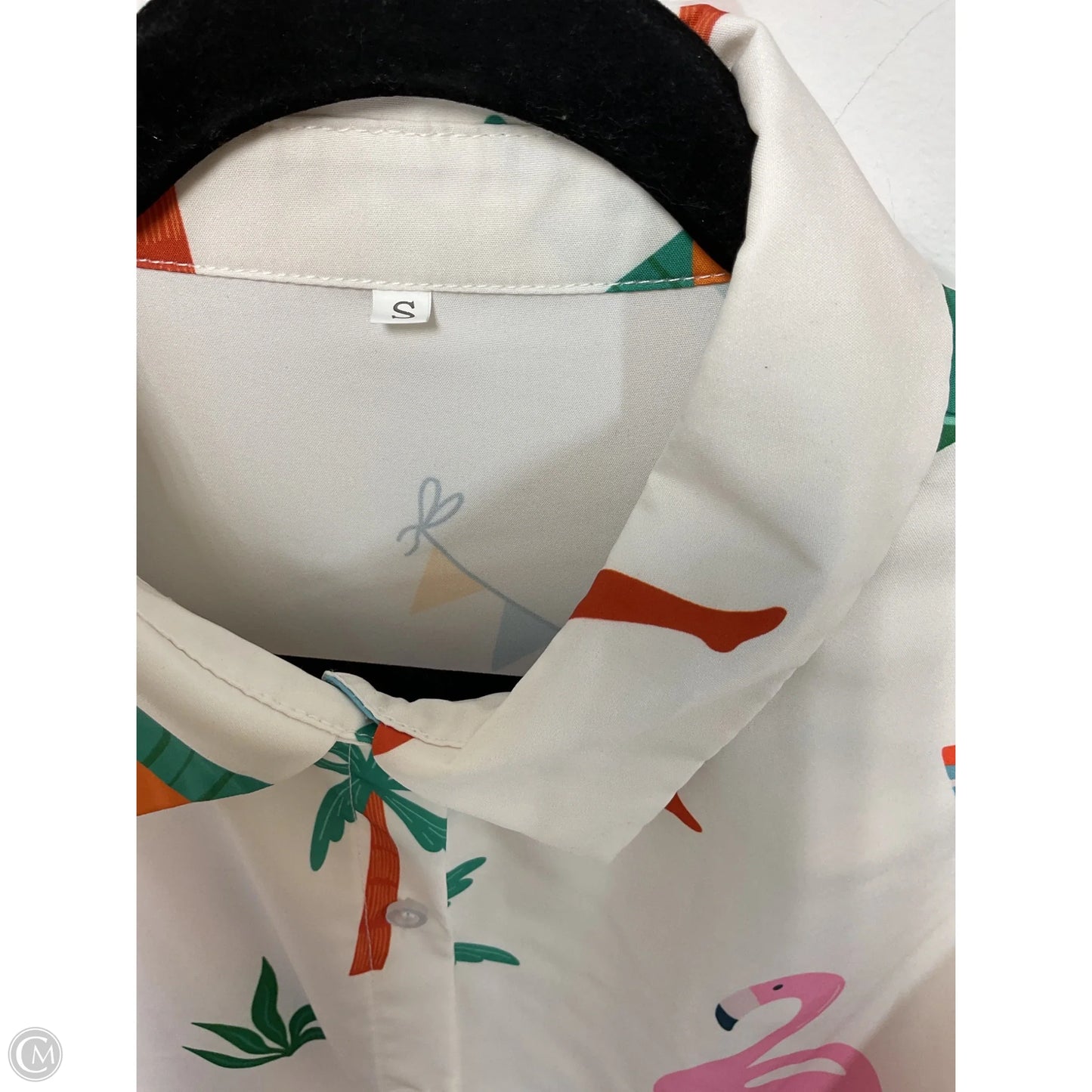 Tunic Long Sleeve By Clothes Mentor In Tropical Print, Size: S