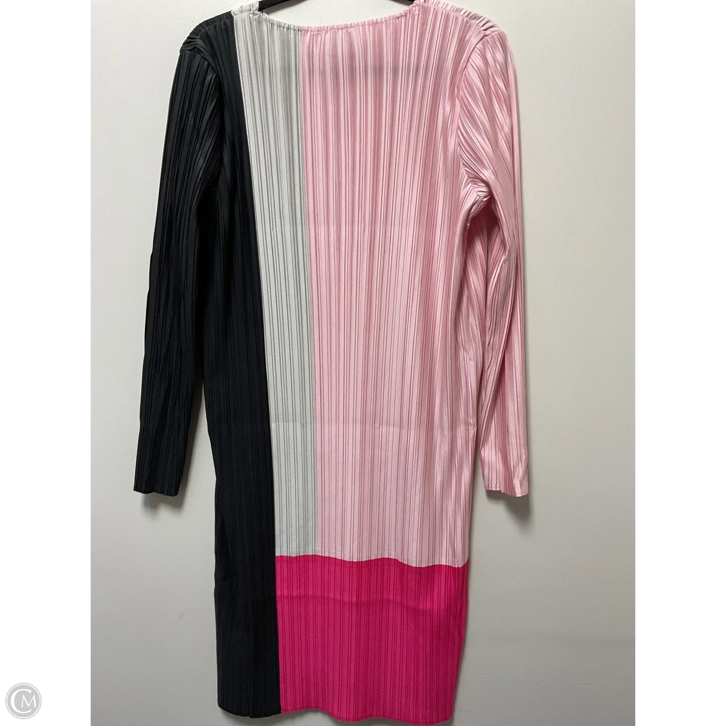 Dress Casual Midi By Ming Wang In Black & Pink, Size: Xl