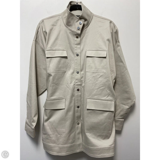 Coat Trench Coat By Ming Wang In Beige, Size: L