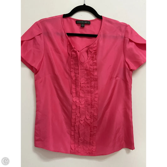 Blouse Designer By Lafayette 148 In Pink, Size: M