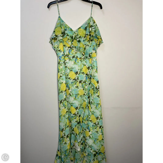 Dress Casual Midi By London Times In Green & Yellow, Size: Xl