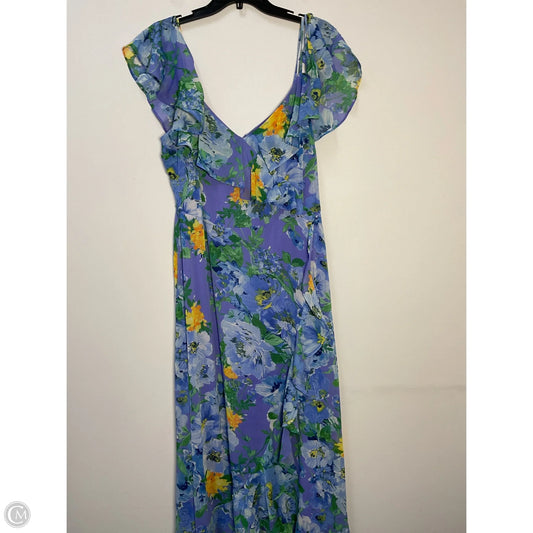 Dress Casual Midi By London Times In Blue & Purple, Size: Xl