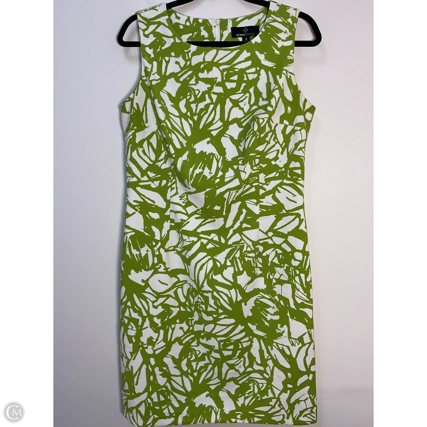 Dress Casual Midi By Ronnie Nicole In Green & White, Size: L