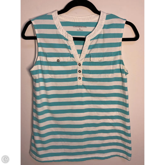 Top Sleeveless By Croft And Barrow In Blue & White, Size: S