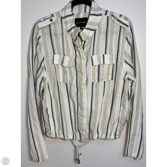 Jacket Shirt By Velvet Heart In Cream, Size: M