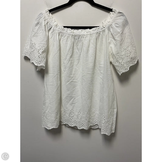 Blouse Short Sleeve By World Market In White, Size: S