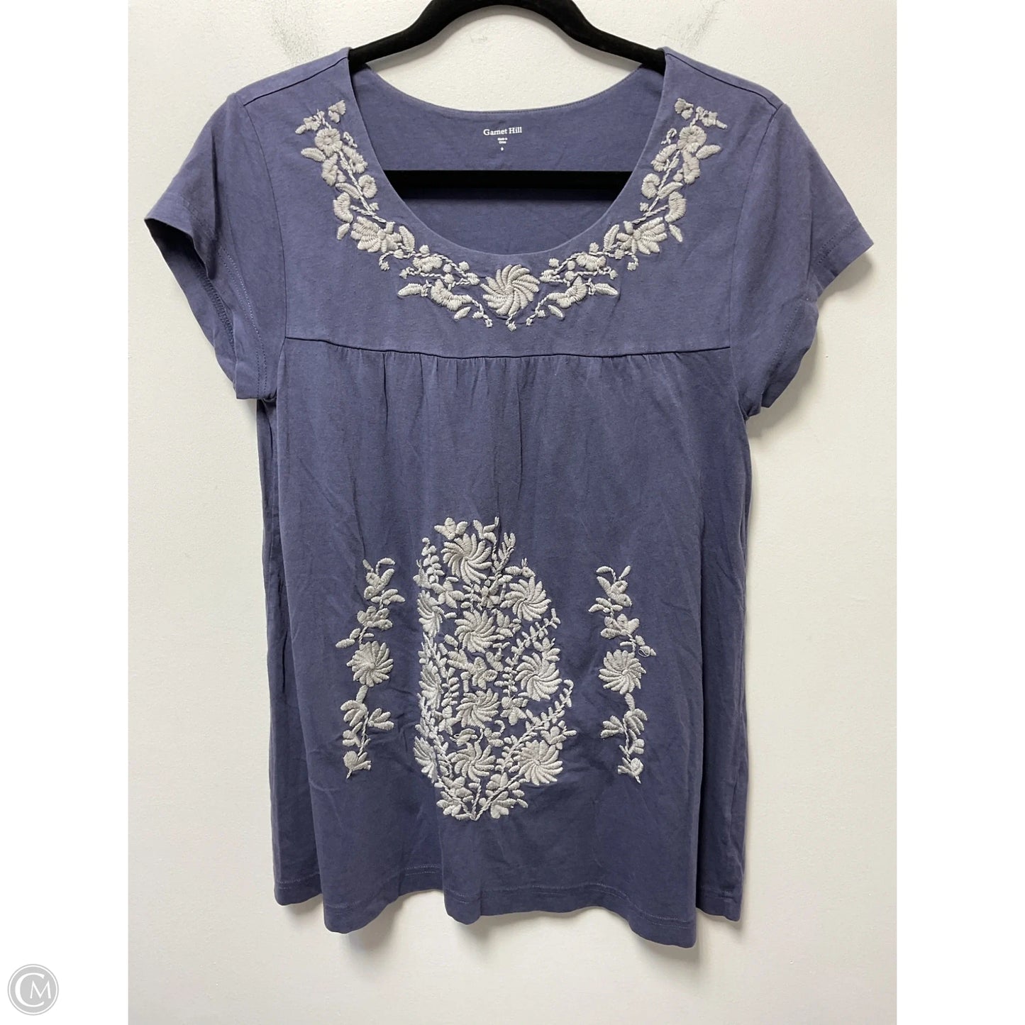 Top Short Sleeve By Garnet Hill In Blue, Size: S