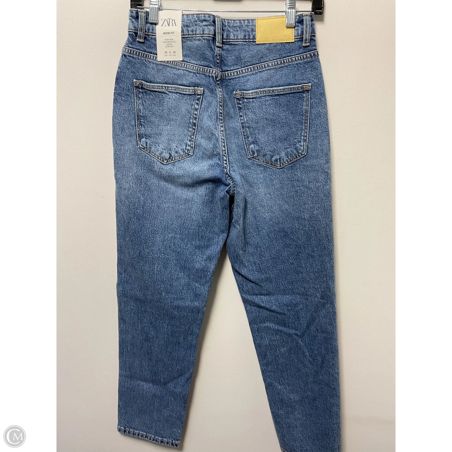 Jeans Straight By Zara In Blue Denim, Size: 6