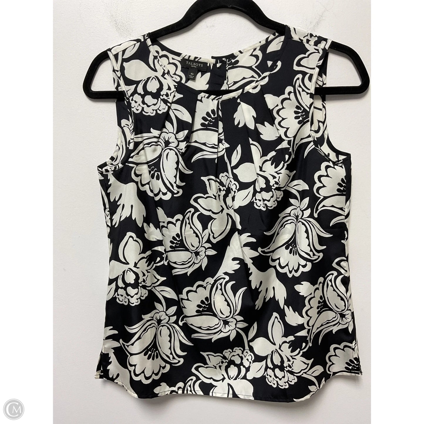 Blouse Sleeveless By Talbots In Black & White, Size: Sp