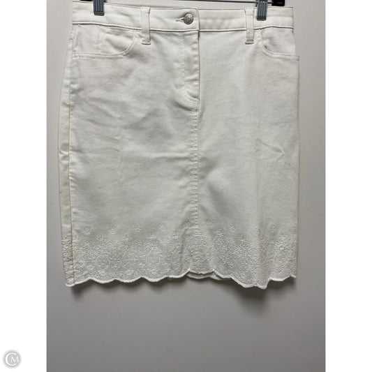 Skirt Mini & Short By Talbots In White Denim, Size: 2