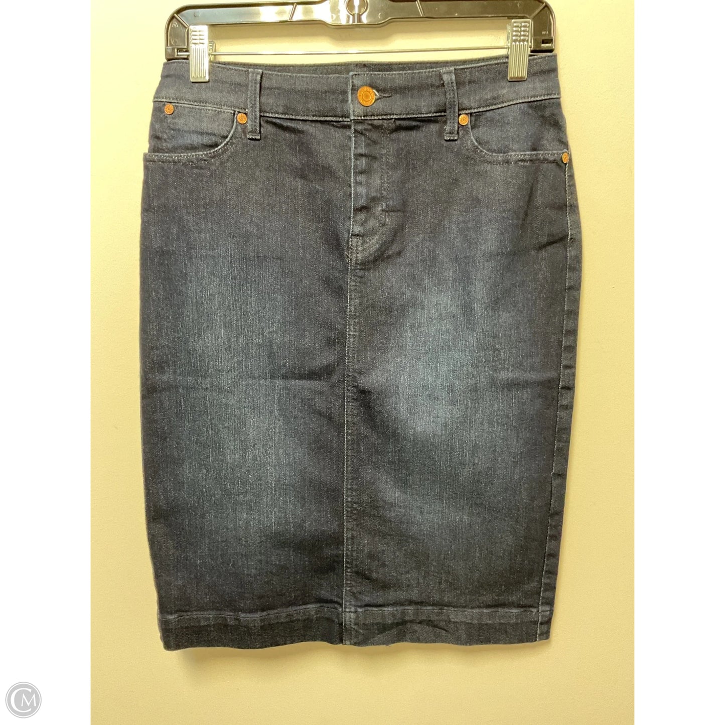 Skirt Midi By Talbots In Blue Denim, Size: Sp