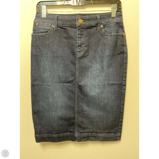 Skirt Midi By Talbots In Blue Denim, Size: Sp