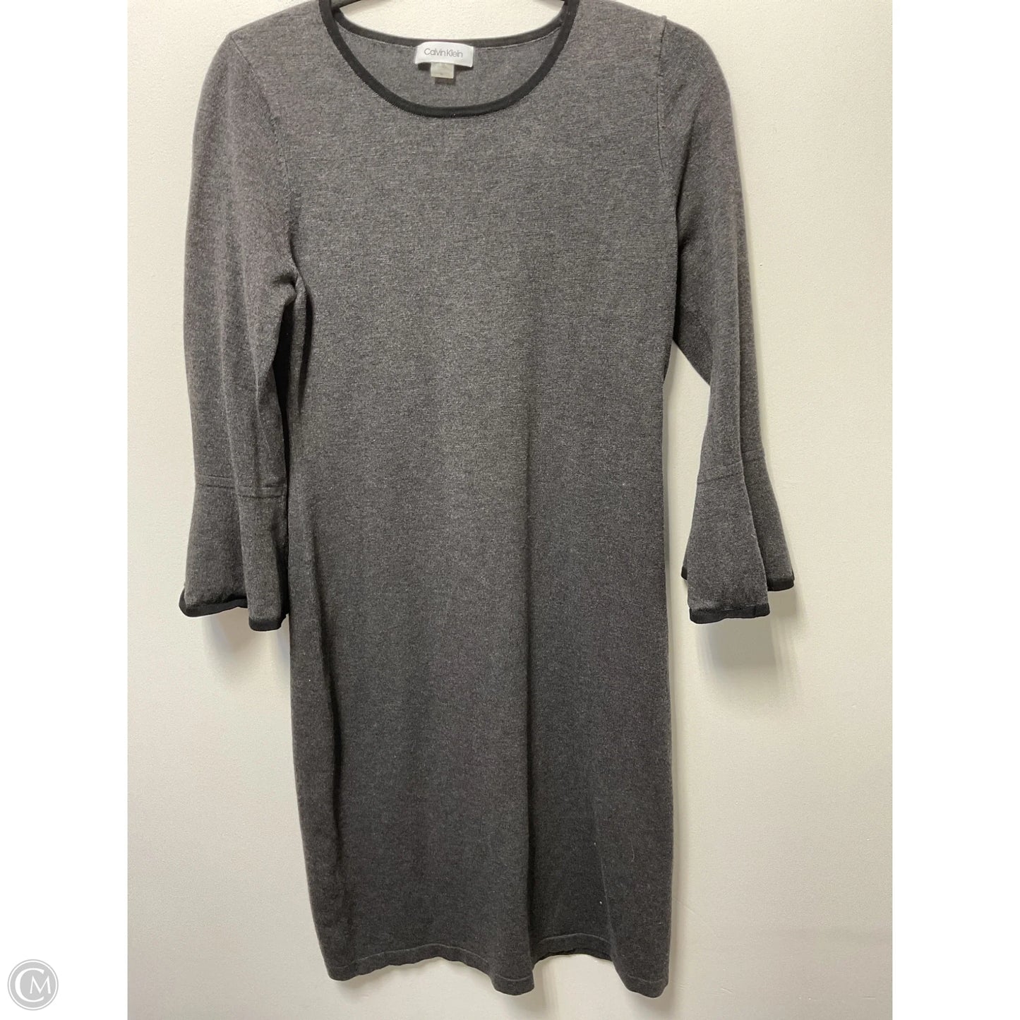 Dress Sweater By Calvin Klein In Grey, Size: M