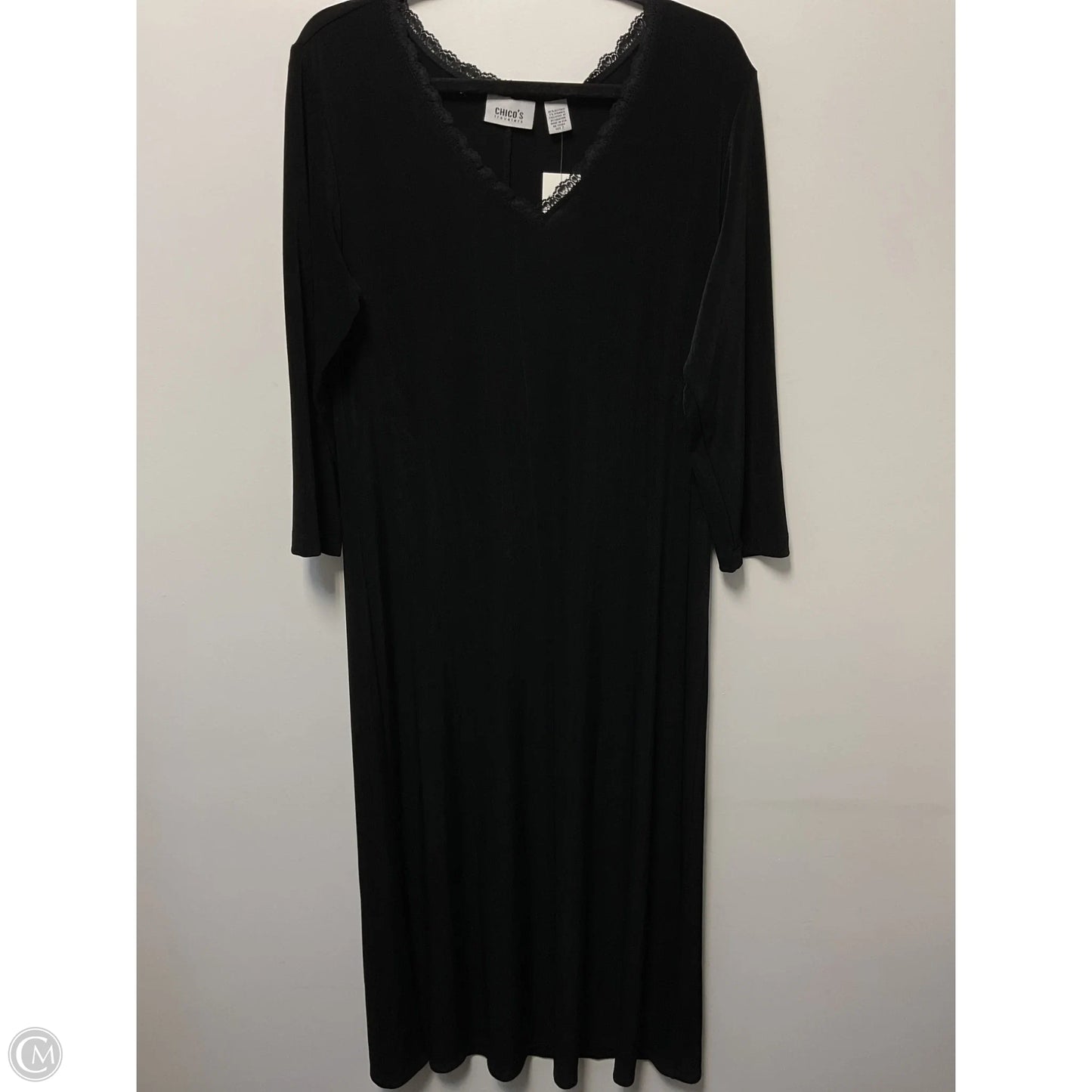 Dress Casual Midi By Chicos In Black, Size: L