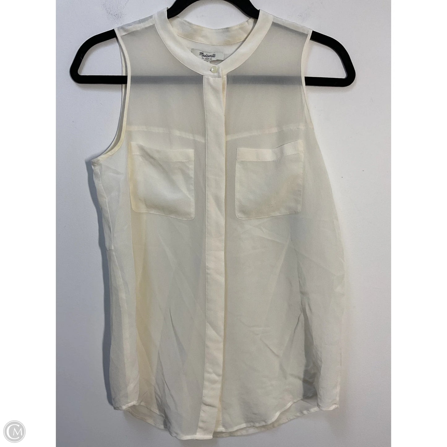Blouse Sleeveless By Madewell In Ivory, Size: M