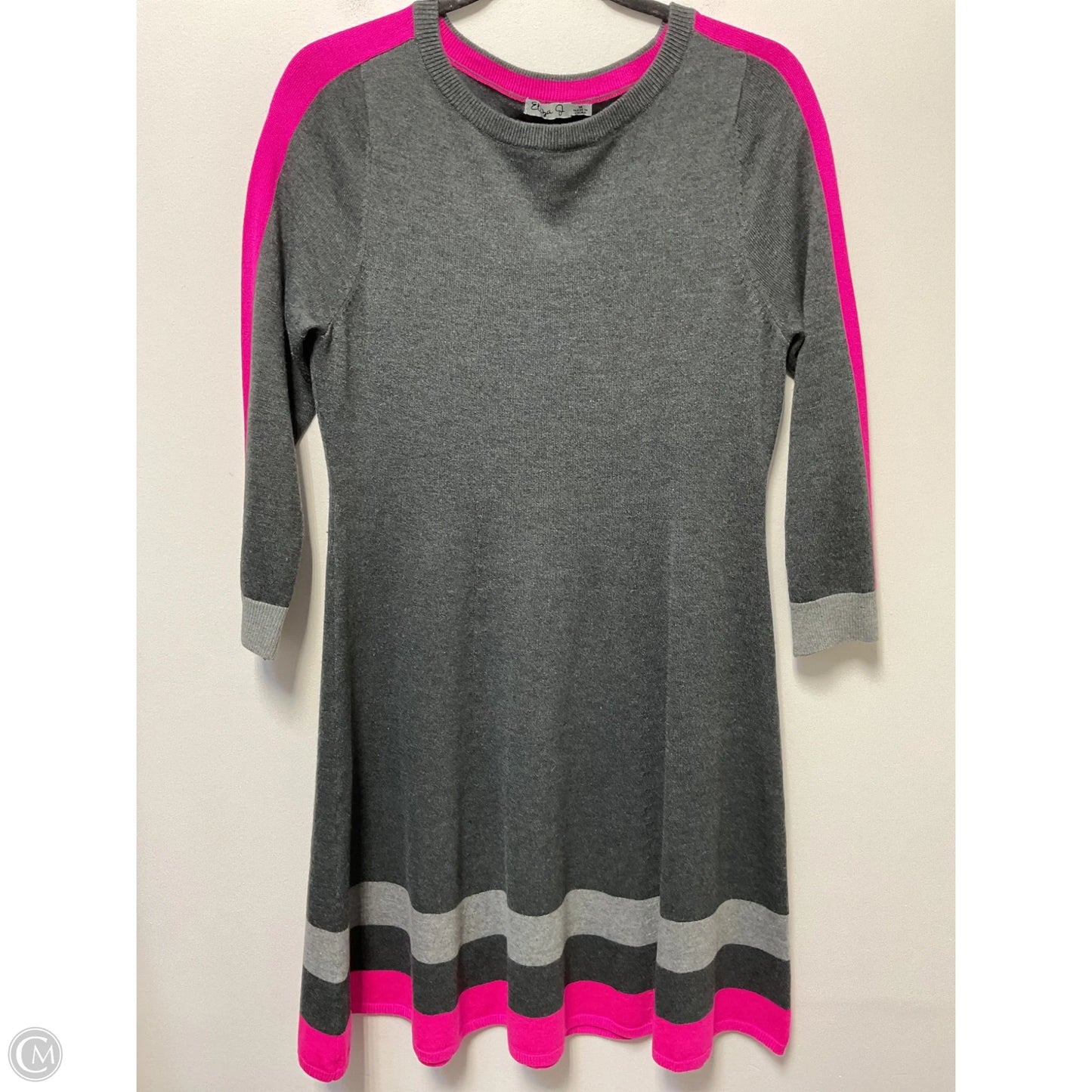 Dress Sweater By Eliza J In Grey & Pink, Size: M