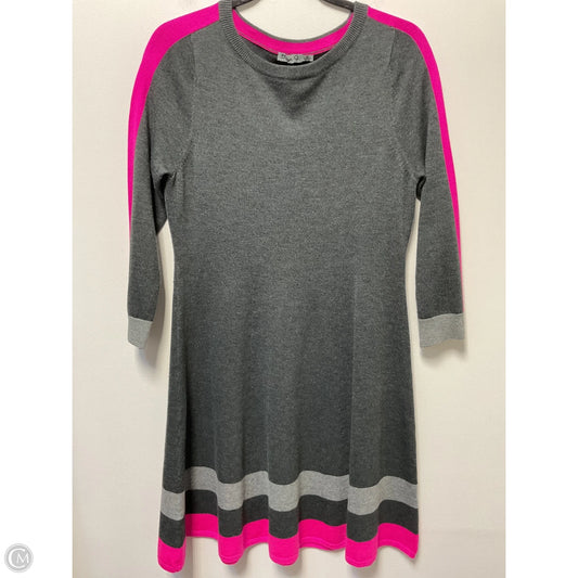 Dress Sweater By Eliza J In Grey & Pink, Size: M