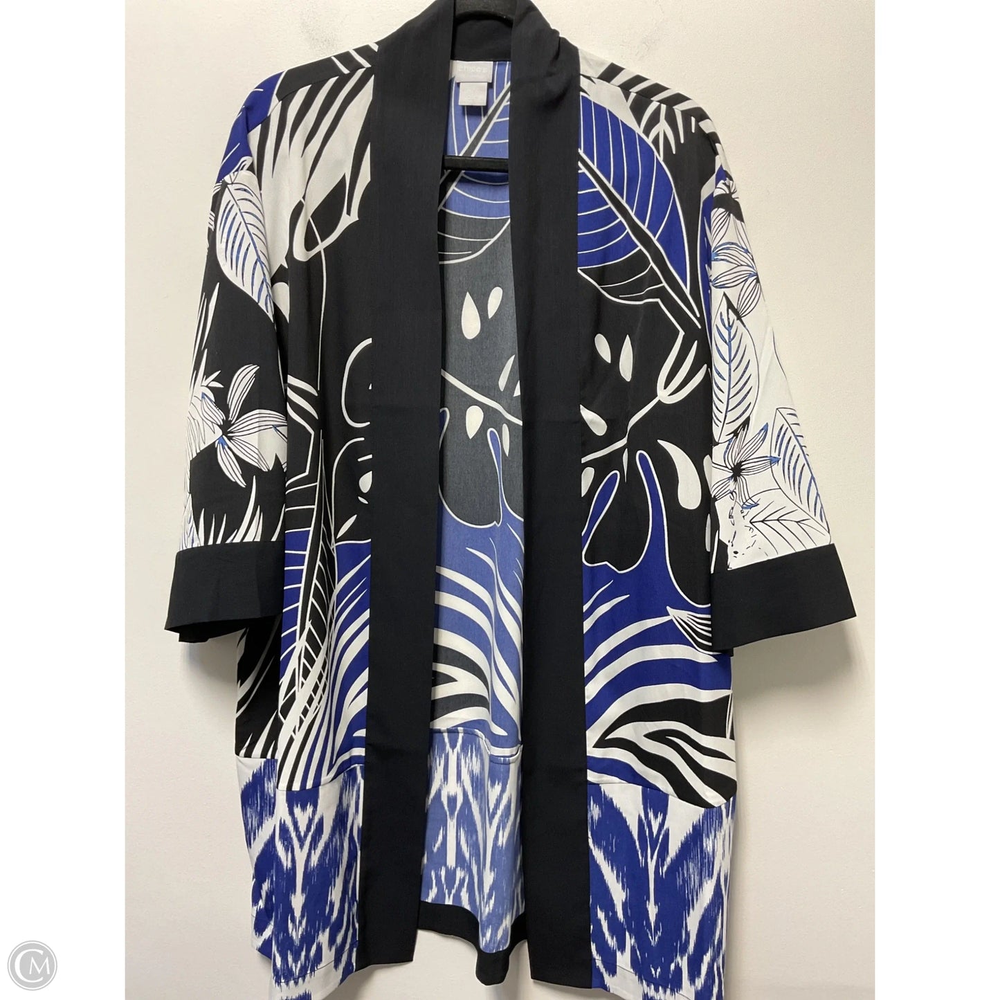 Kimono By Chicos In Black & White, Size: S