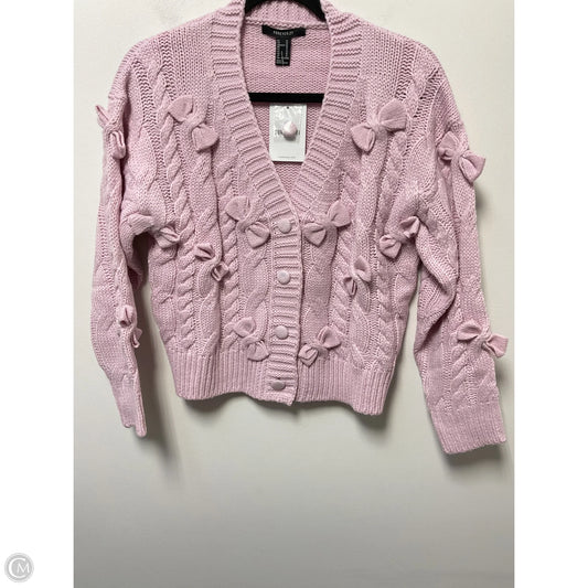Sweater Cardigan By Forever 21 In Pink, Size: M