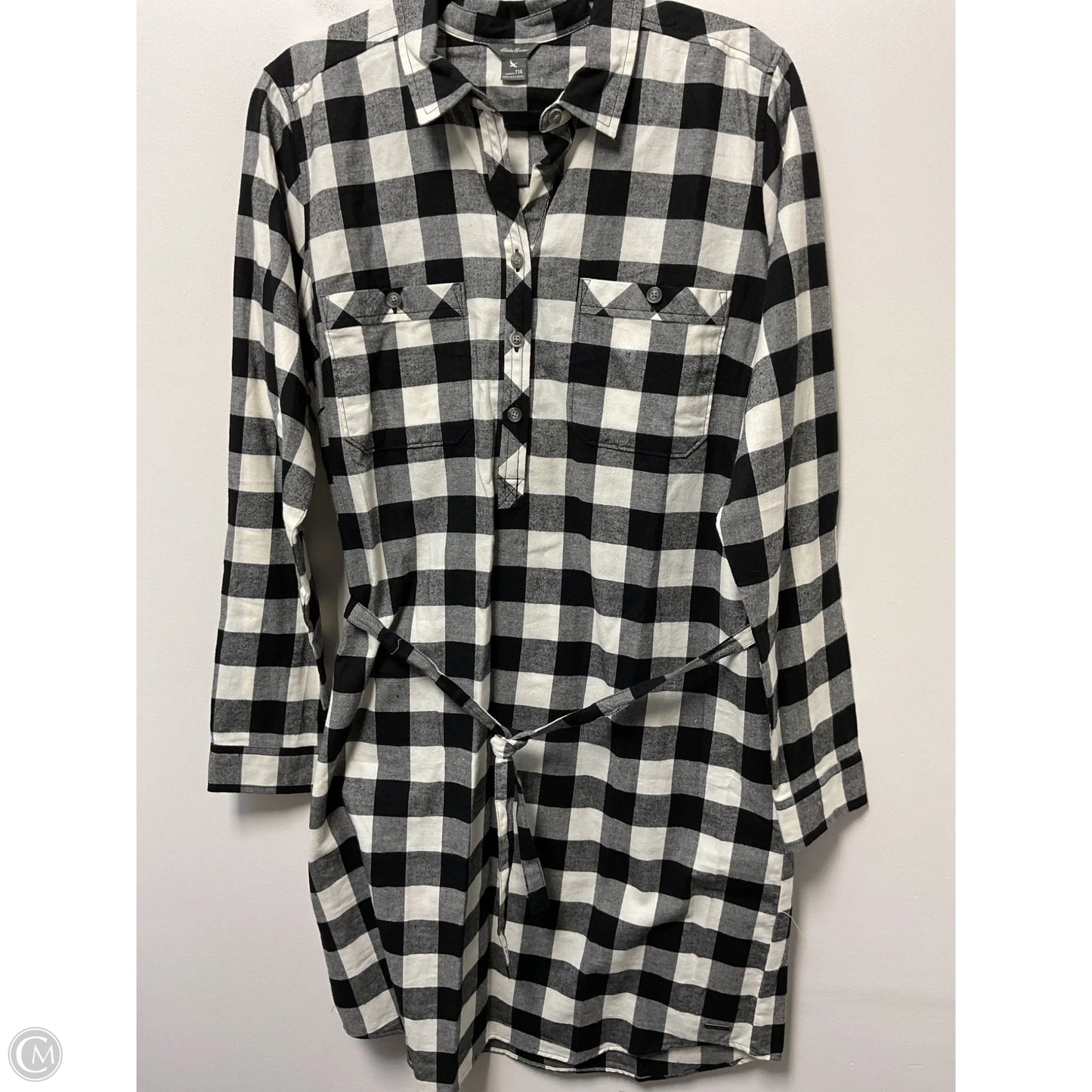 Tunic Long Sleeve By Eddie Bauer In Black & White, Size: Xl