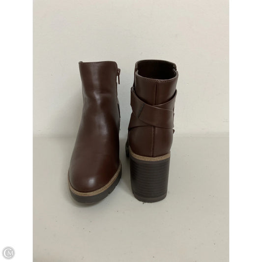 Boots Ankle Heels By Naturalizer In Brown, Size: 8