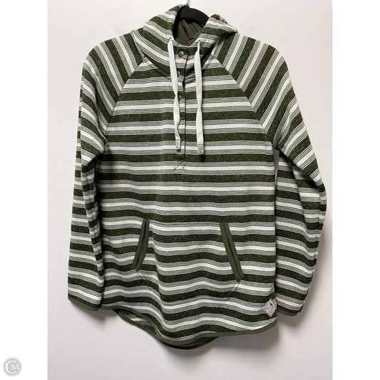 Sweatshirt Hoodie By Eddie Bauer In Green & White, Size: M
