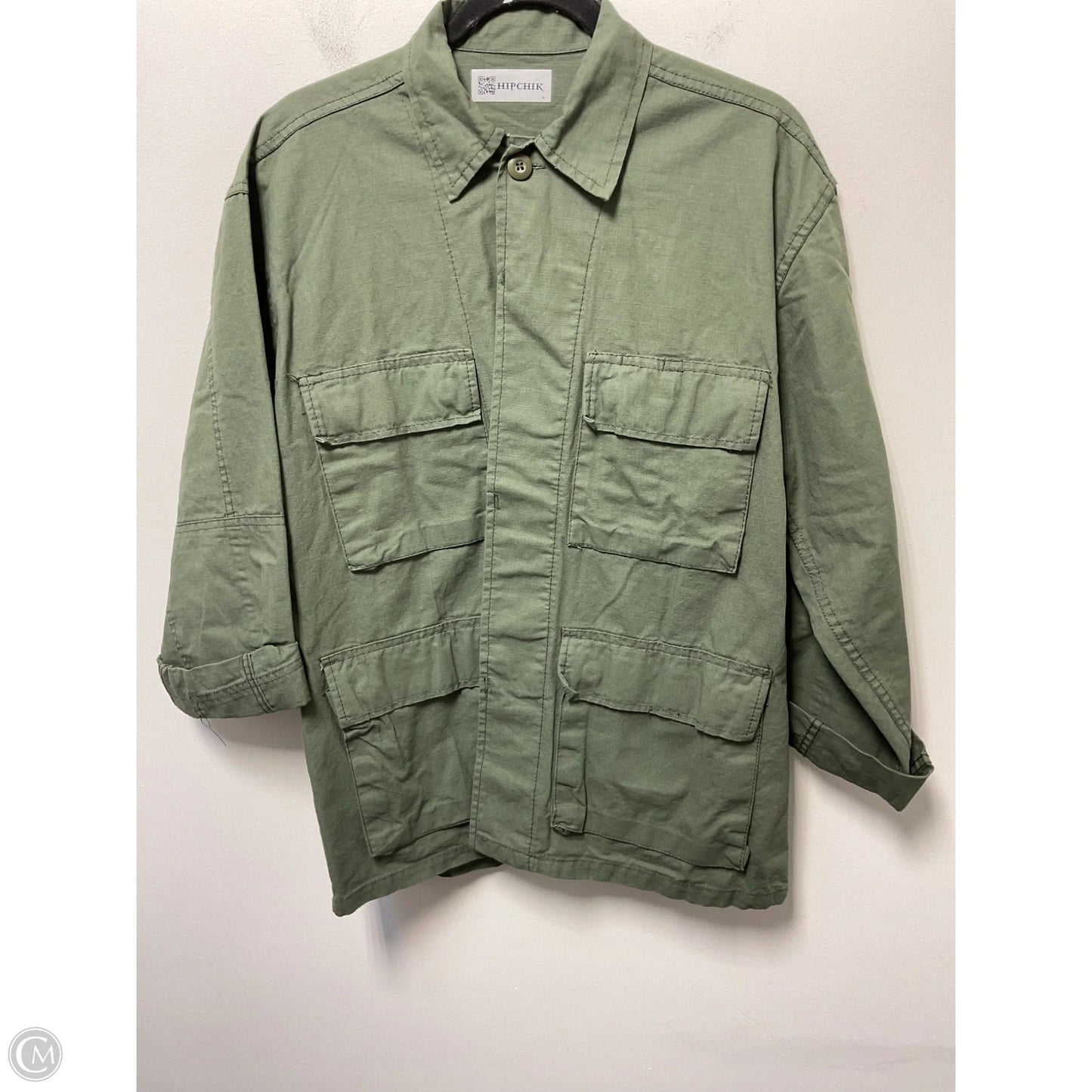 Jacket Shirt By Clothes Mentor In Green, Size: M