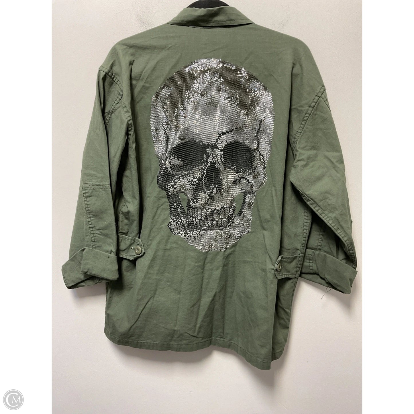 Jacket Shirt By Clothes Mentor In Green, Size: M