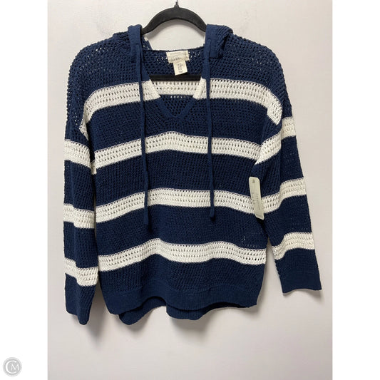 Sweater By Nicole Miller In Blue & White, Size: M