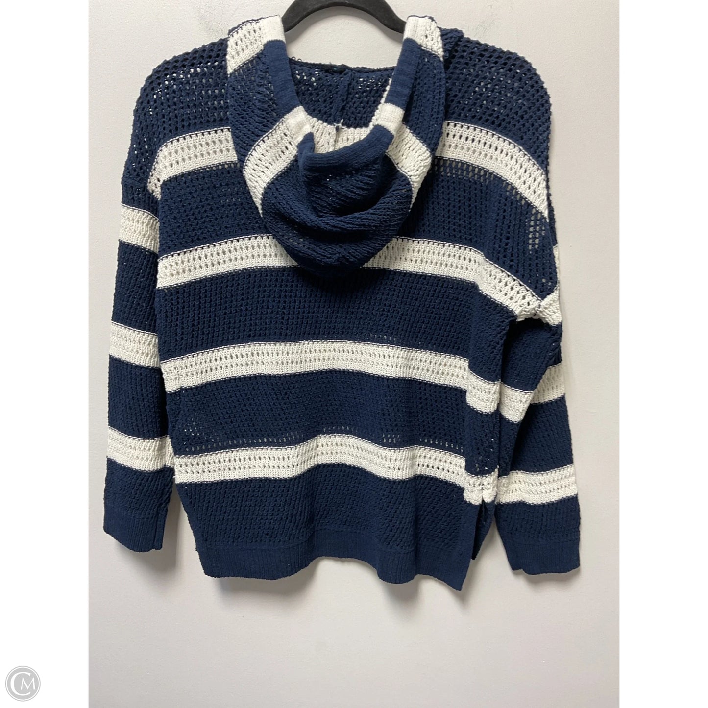 Sweater By Nicole Miller In Blue & White, Size: M