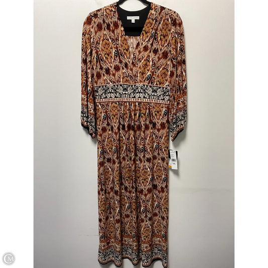 Dress Casual Midi By Sandra Darren In Brown & Tan, Size: S