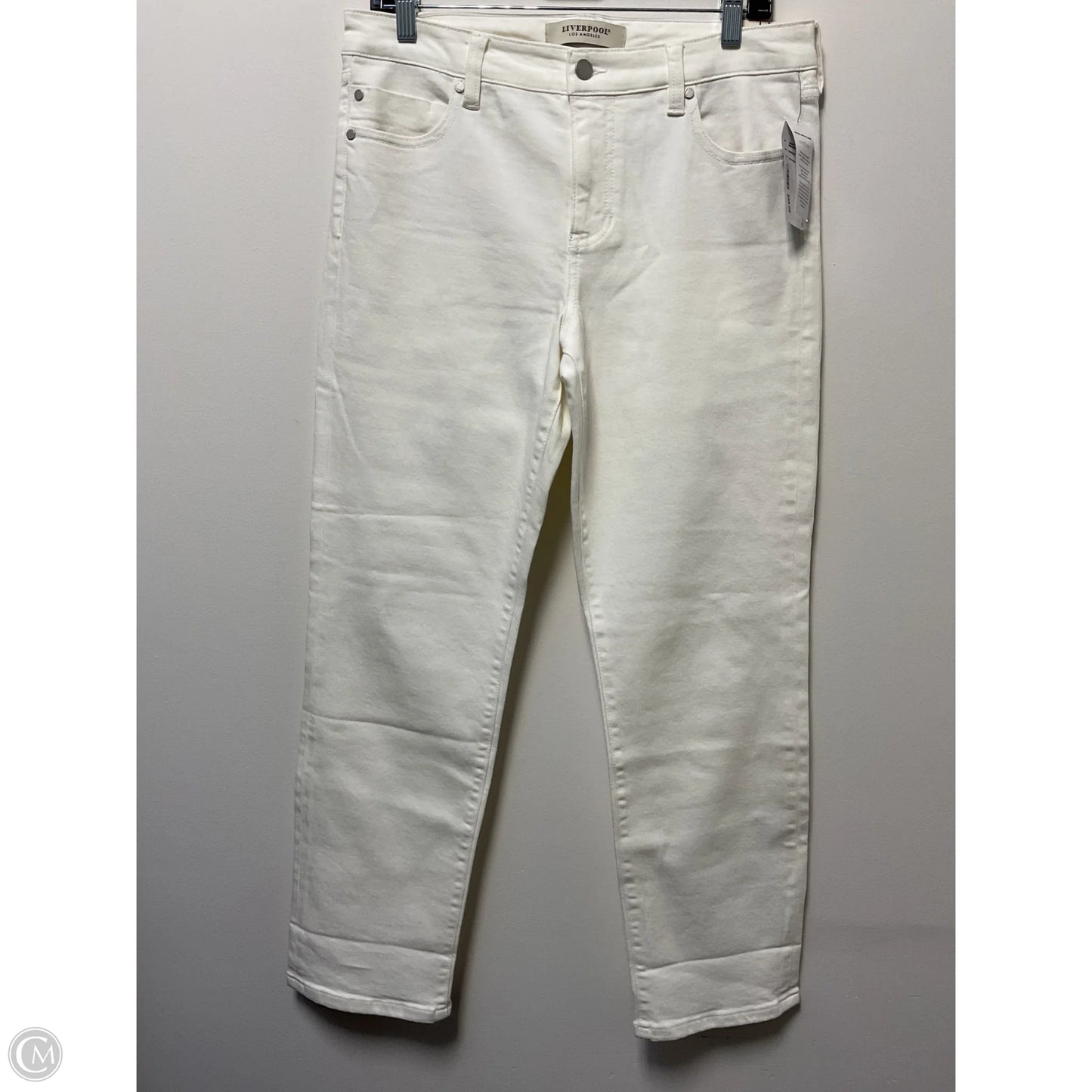 Jeans Boyfriend By Liverpool In White Denim, Size: 10