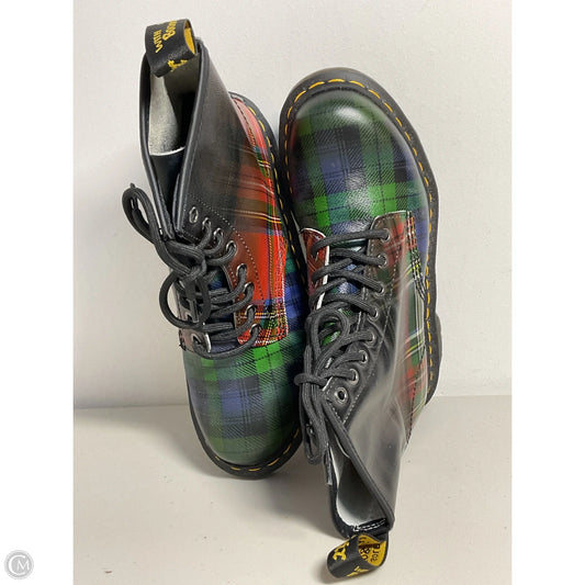 Boots Combat By Dr Martens In Plaid Pattern, Size: 8