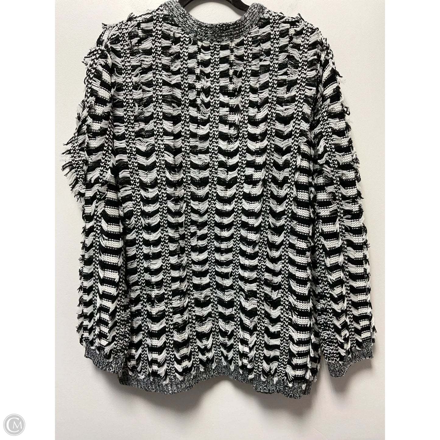 Sweater Cardigan By Endless Rose In Black & White, Size: M