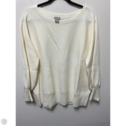Sweater By Chicos In Ivory, Size: L