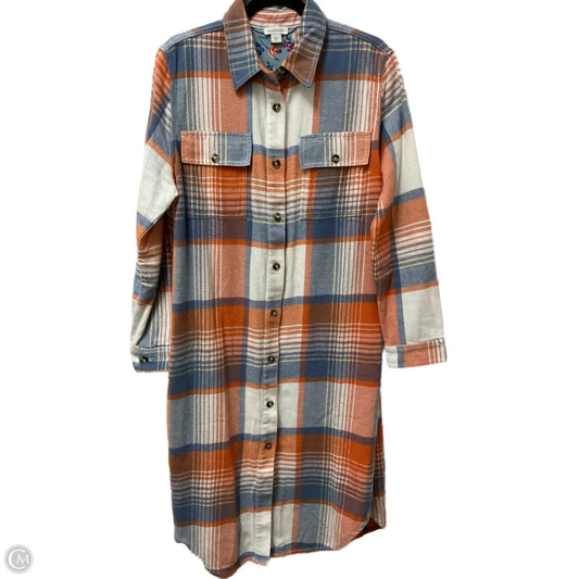 Jacket Shirt By Sundance In Blue & Orange, Size: L