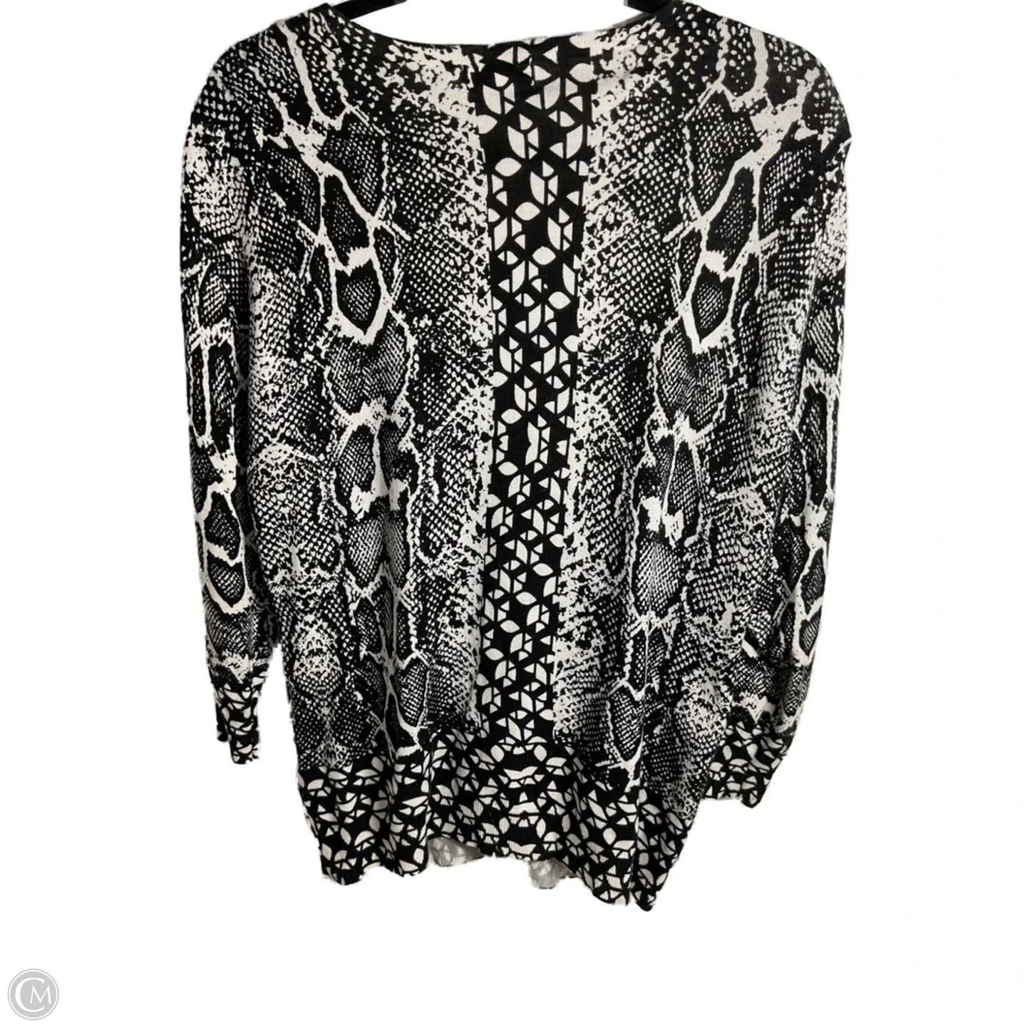 Sweater Cardigan By Joseph A. In Black & White, Size: L