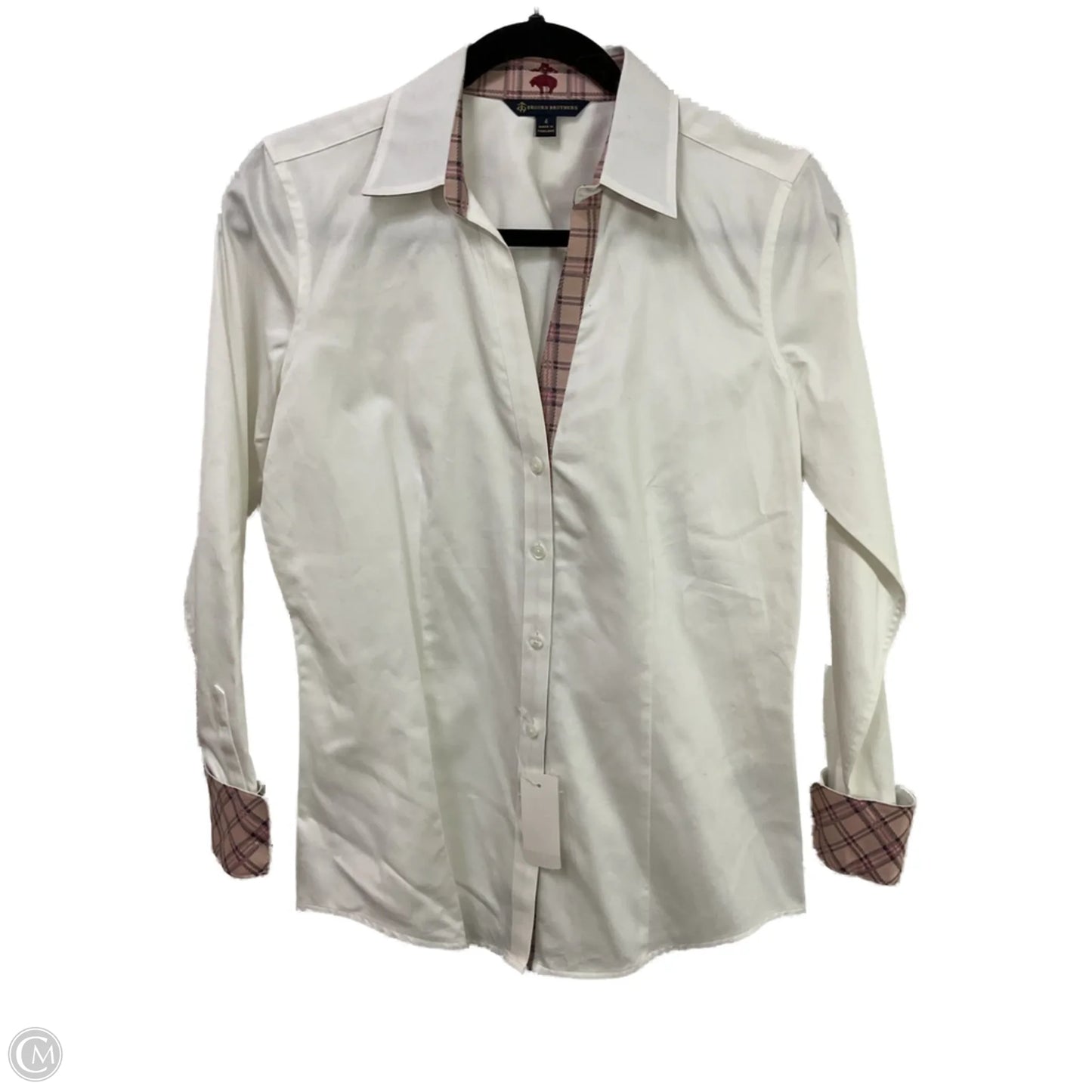 Top Long Sleeve By Brooks Brothers In White, Size: S