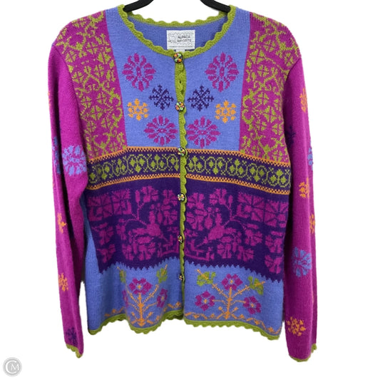 Sweater Cardigan By Clothes Mentor In Pink & Purple, Size: L