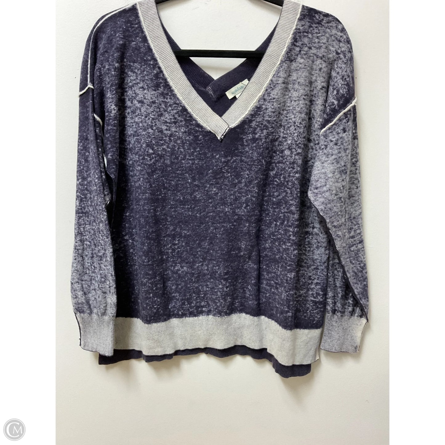 Top Long Sleeve By Sundance In Blue & Grey, Size: L