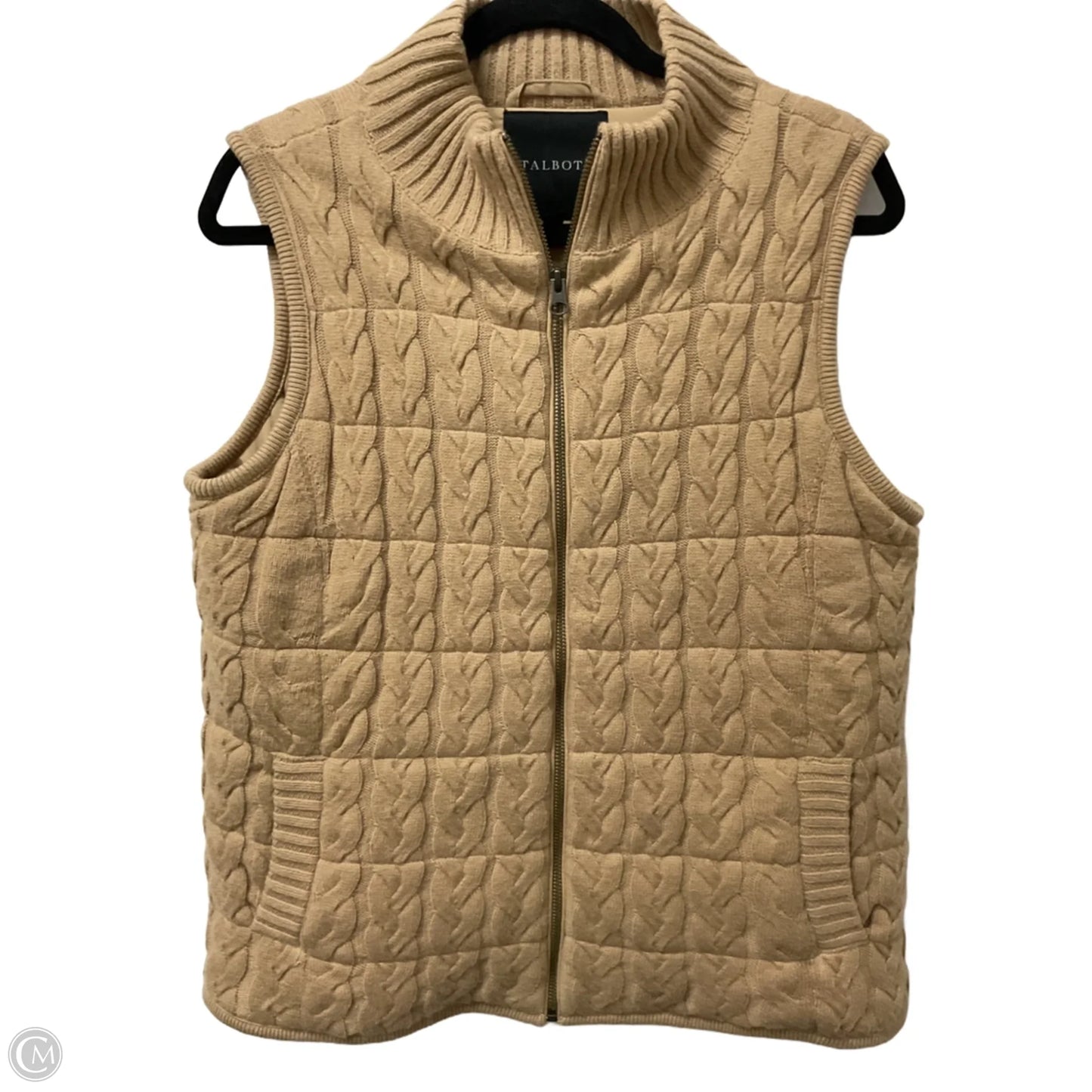 Vest Sweater By Talbots In Tan, Size: S