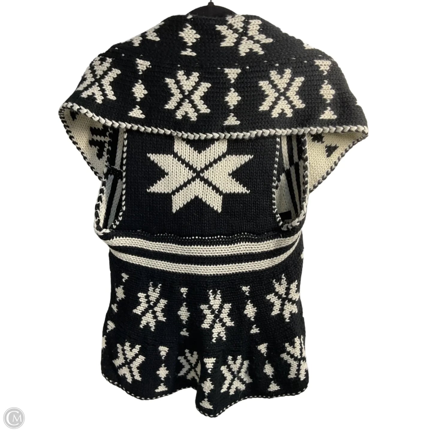 Sweater Cardigan By Clothes Mentor In Black & Cream, Size: Osfm