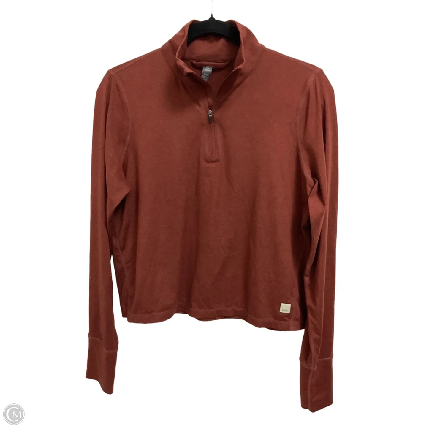 Athletic Top Long Sleeve Collar By Vuori In Bronze, Size: S