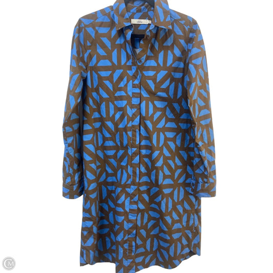 Tunic Long Sleeve By Clothes Mentor In Blue & Brown, Size: Xs