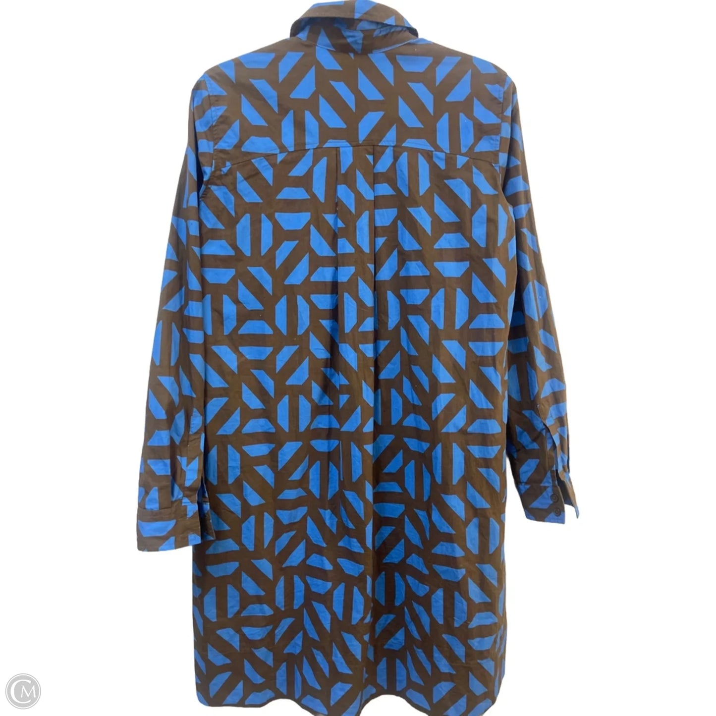 Tunic Long Sleeve By Clothes Mentor In Blue & Brown, Size: Xs