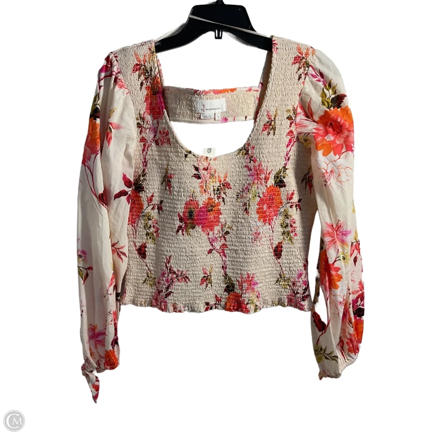Top Long Sleeve By Anthropologie In Floral Print, Size: M