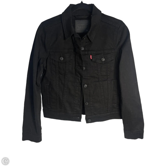Jacket Denim By Levis In Black Denim, Size: S