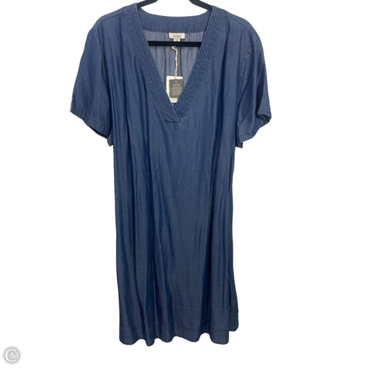 Tunic Short Sleeve By Ana In Blue Denim, Size: Xxl